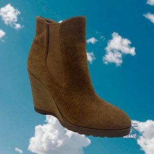 Michael Michael Kors Thea Suede Wedge Booties 9.5